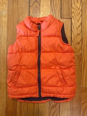 Old Navy Orange Quilted Puffer Vest